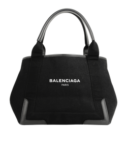 Small Cabas Tote, Canvas, Black, 1090Y, P, 2*